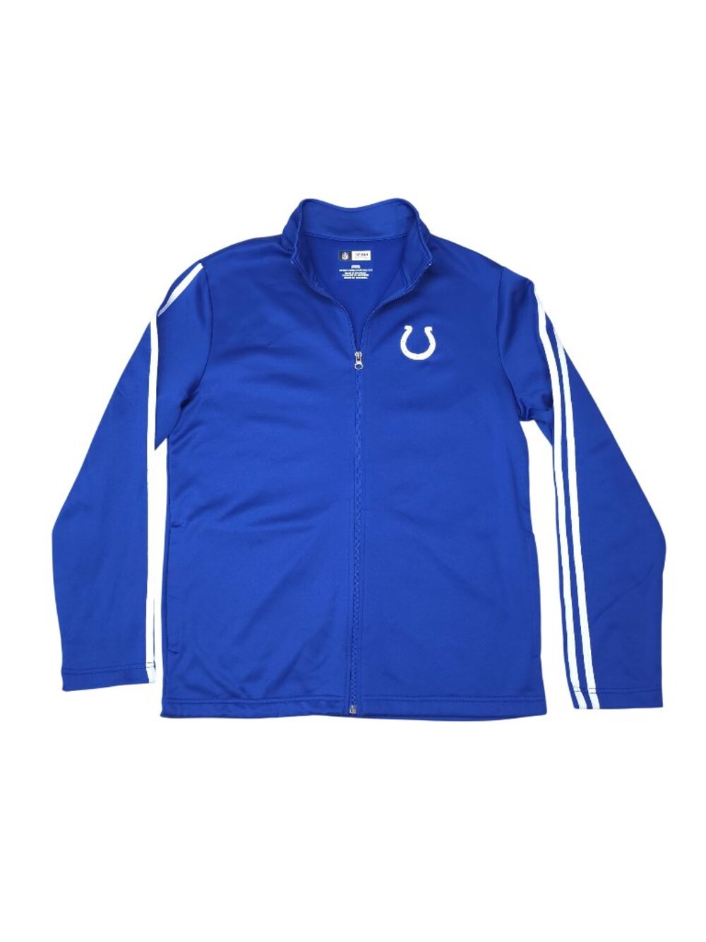 NFL Indianapolis Colts Mens Blue Full-Zip Jacket Med White Stripes & Logo Size M